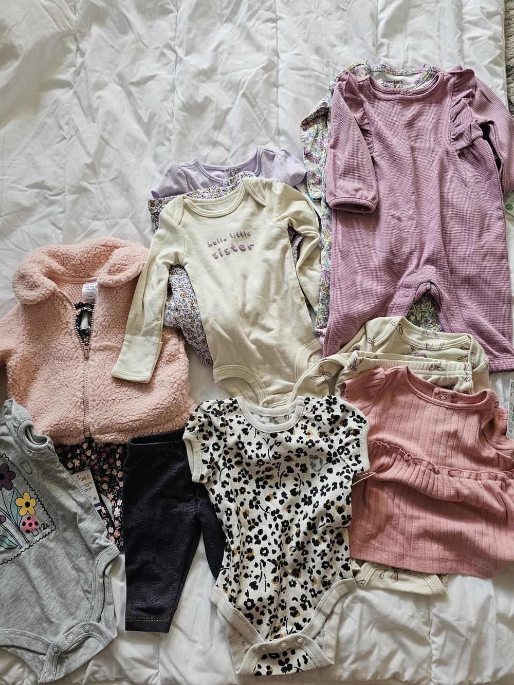 Carter's Baby Girls Mixed Tops and Bodysuits in Pink, Cream, Lavender and Floral